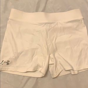 White Under Armour Spandex Athletic Shorts